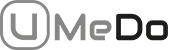 Logotyp för UMeDo i grått och svart